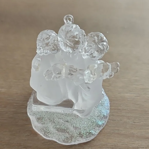 Frosted Acrylic Cherub Carolers Ornament - Picture 6 of 8